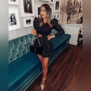 ZARA Cut Out Puff Sleeve Dress